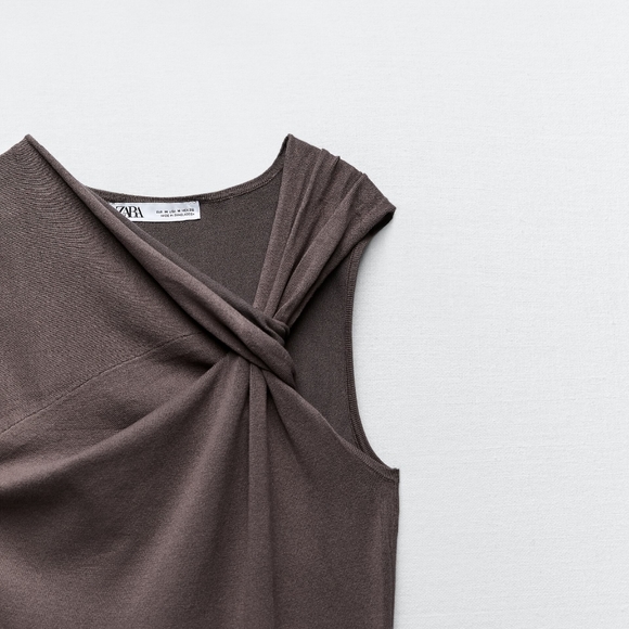 NWT ZARA Knotted Knit Dress - Picture 6 of 6